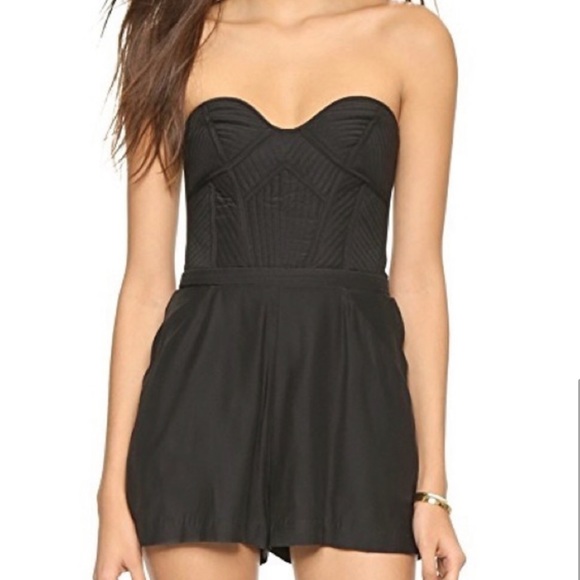 Parker Strapless Romper (black, xs) - Picture 1 of 7